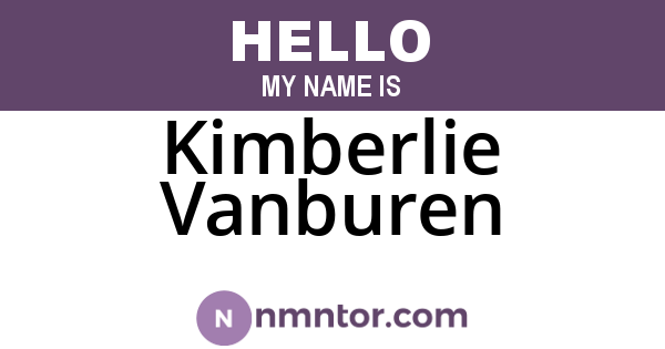 Kimberlie Vanburen