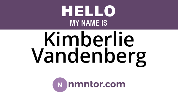 Kimberlie Vandenberg