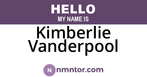 Kimberlie Vanderpool