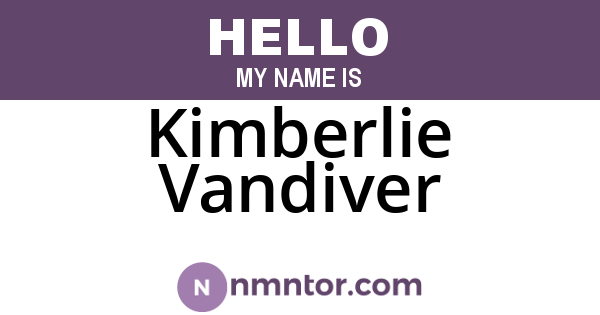 Kimberlie Vandiver