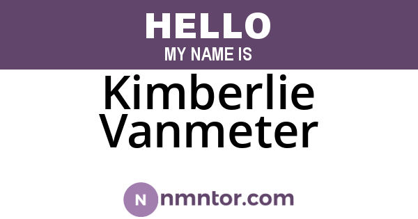 Kimberlie Vanmeter