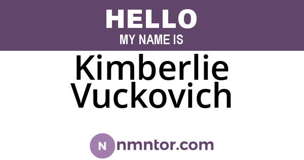 Kimberlie Vuckovich