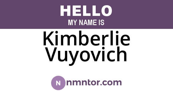 Kimberlie Vuyovich