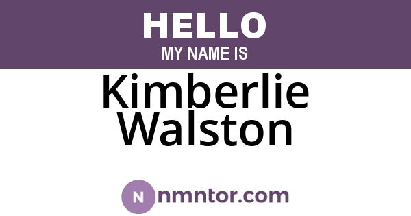 Kimberlie Walston