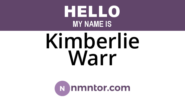 Kimberlie Warr
