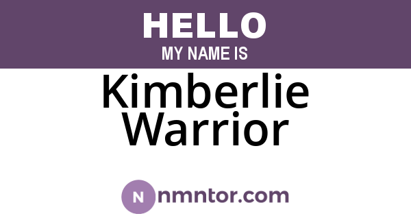 Kimberlie Warrior