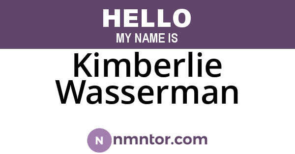 Kimberlie Wasserman