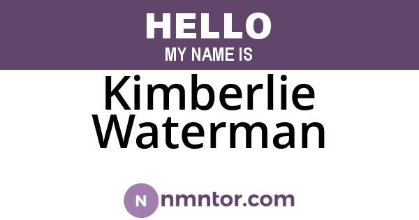 Kimberlie Waterman