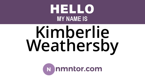 Kimberlie Weathersby