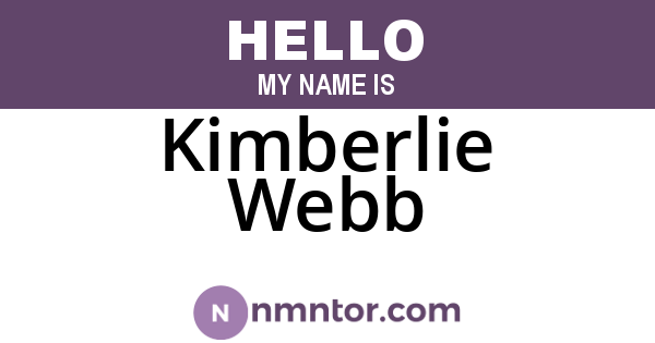 Kimberlie Webb