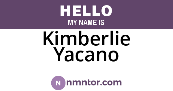 Kimberlie Yacano