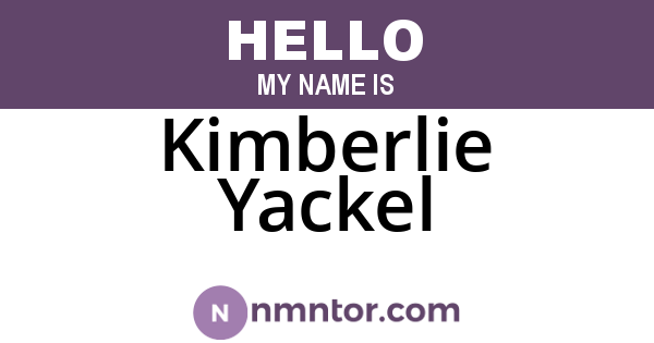 Kimberlie Yackel