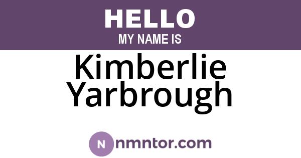 Kimberlie Yarbrough