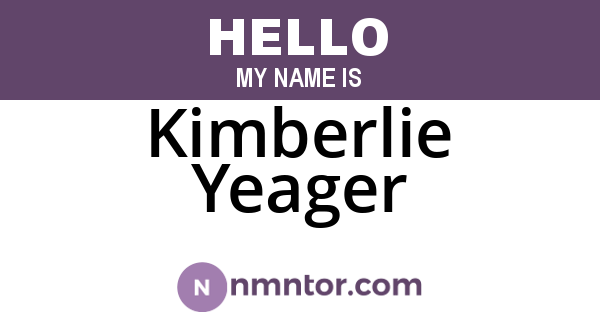 Kimberlie Yeager
