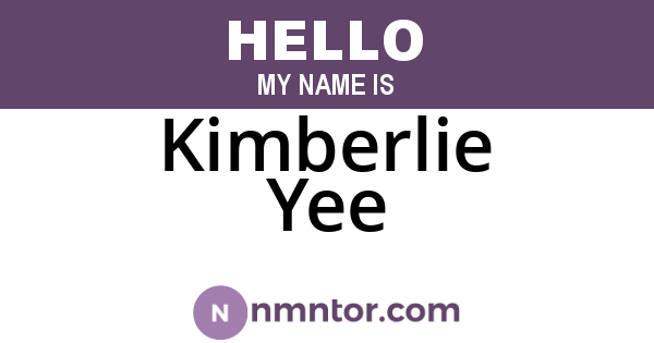 Kimberlie Yee