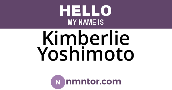 Kimberlie Yoshimoto