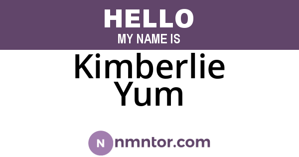 Kimberlie Yum
