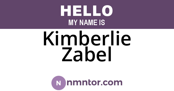 Kimberlie Zabel