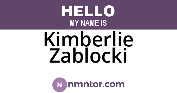 Kimberlie Zablocki