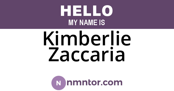 Kimberlie Zaccaria