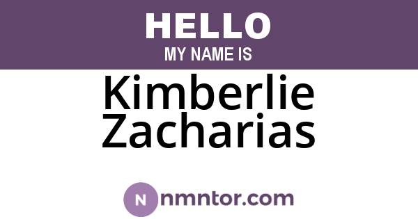 Kimberlie Zacharias