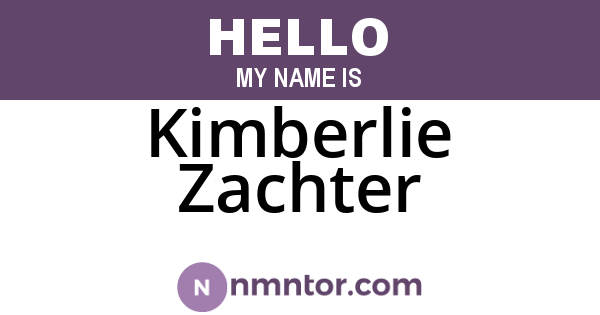 Kimberlie Zachter
