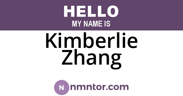 Kimberlie Zhang