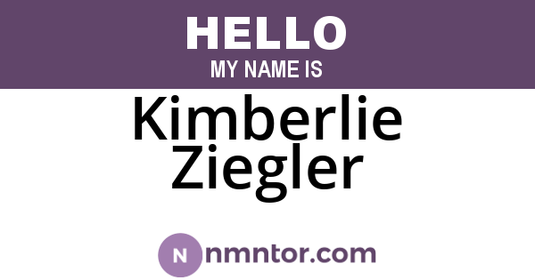 Kimberlie Ziegler
