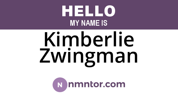 Kimberlie Zwingman