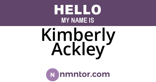 Kimberly Ackley