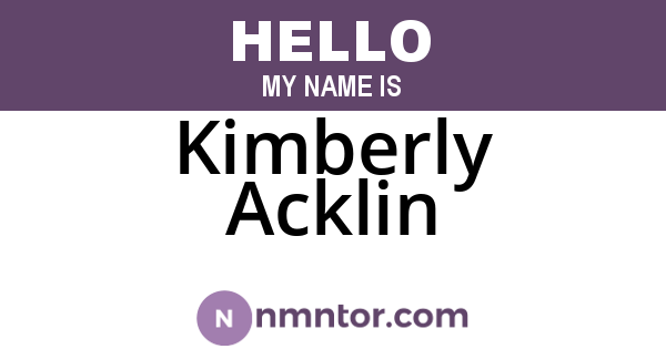 Kimberly Acklin