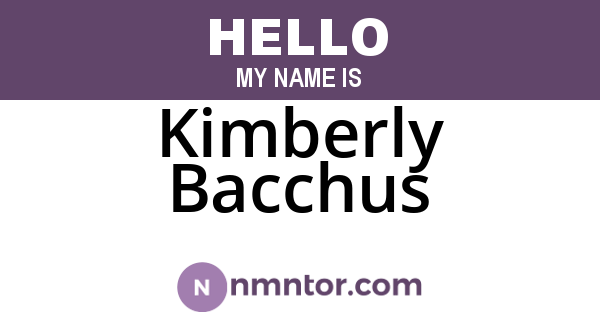 Kimberly Bacchus