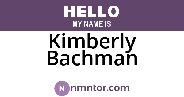 Kimberly Bachman