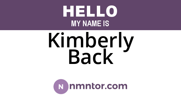 Kimberly Back