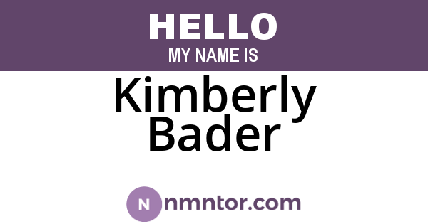 Kimberly Bader
