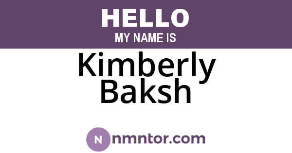 Kimberly Baksh