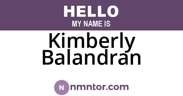 Kimberly Balandran