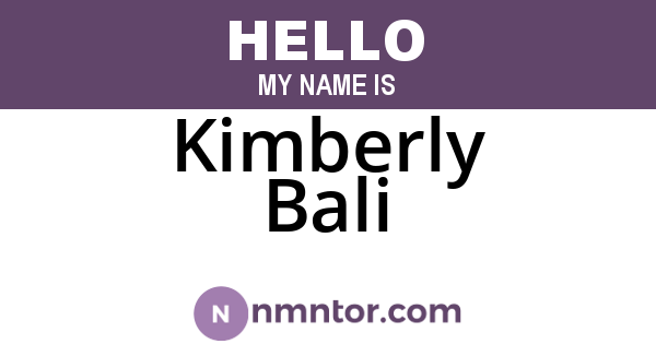 Kimberly Bali