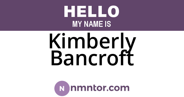 Kimberly Bancroft