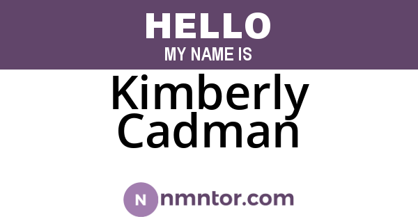 Kimberly Cadman