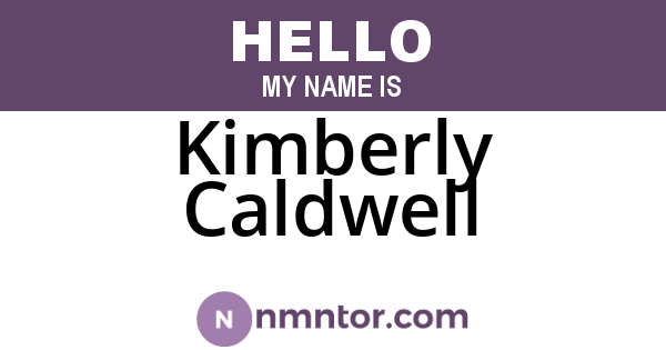 Kimberly Caldwell