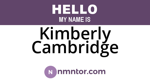 Kimberly Cambridge