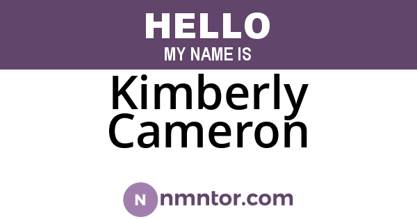Kimberly Cameron