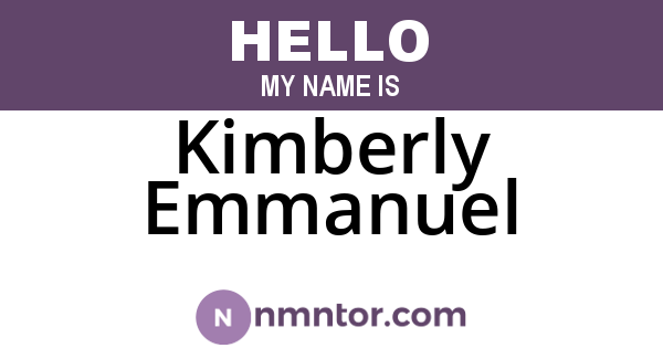 Kimberly Emmanuel