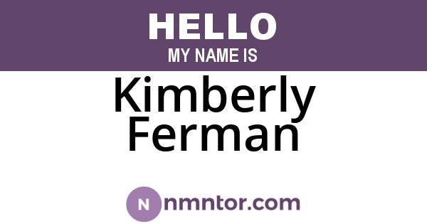 Kimberly Ferman