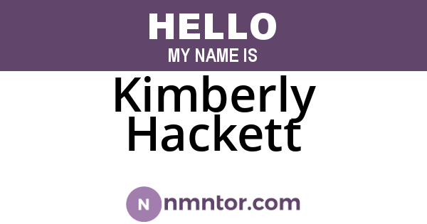 Kimberly Hackett