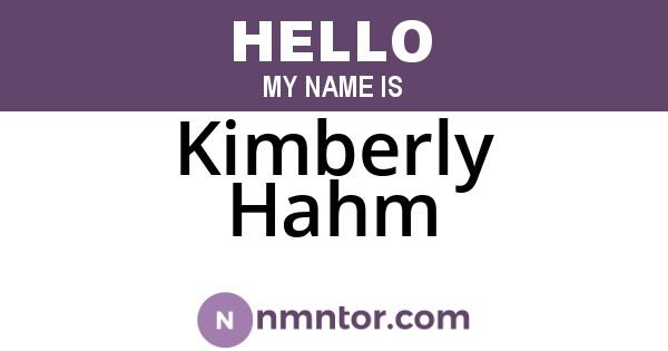Kimberly Hahm