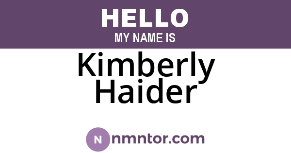 Kimberly Haider