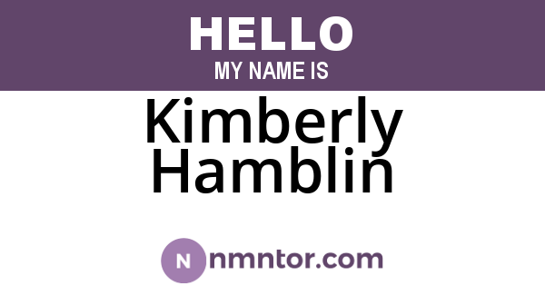 Kimberly Hamblin