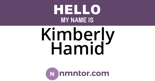 Kimberly Hamid